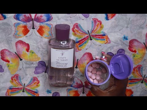 Cozy Sunday Morning Shower Gel Bottle Tapping ASMR Chewing Gum