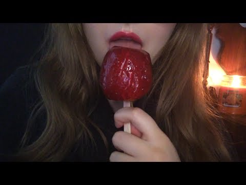 Licking a Tasty Toffee Apple - Soft and Sticky Licking Sounds