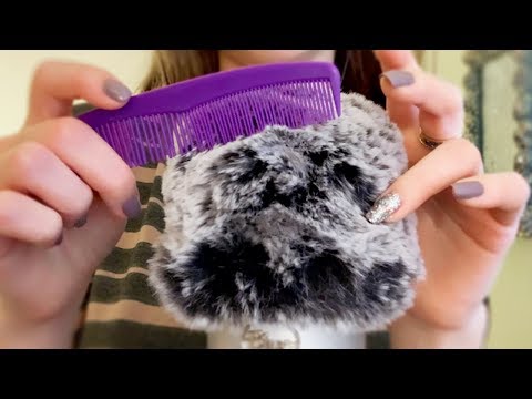 ASMR Fluffy Mic Touching and Combing 💘 (no talking)