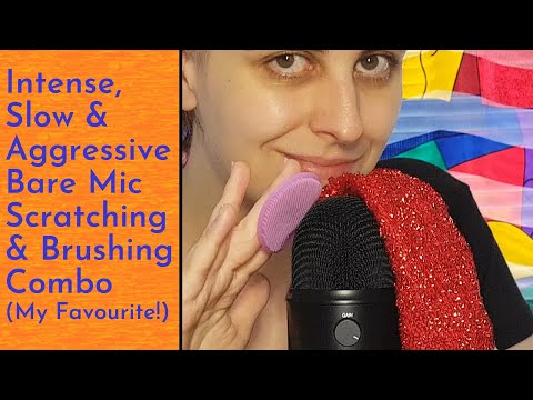 ASMR Intensely Slow & Aggressive Blur Yeti Mic Brushing & Scratching Trigger Combo I Love (Loopable)