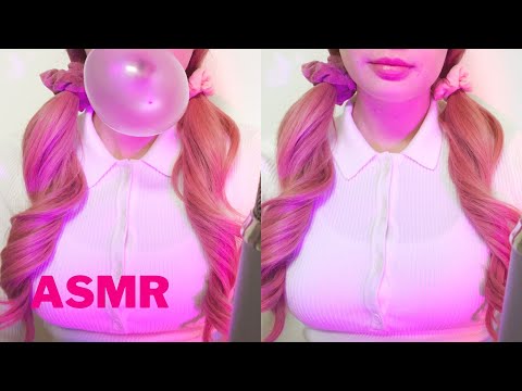 ASMR Bubble Gum Chewing & Blowing Bubble Gum Bubbles with Hubba Bubba Gum