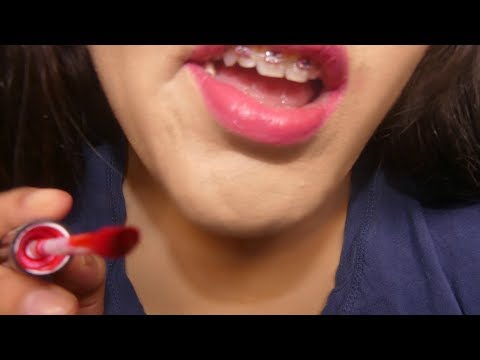 ASMR Gum Chewing & Doing Your Makeup Roleplay ~ HUGS