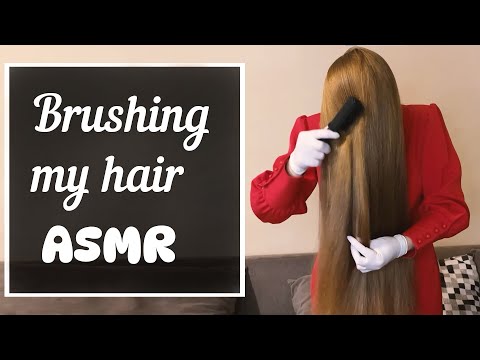 ASMR Compilation Of Hair Brushing Long Hair In Gloves. Hair Over Face Soothing Sounds For Fast Sleep