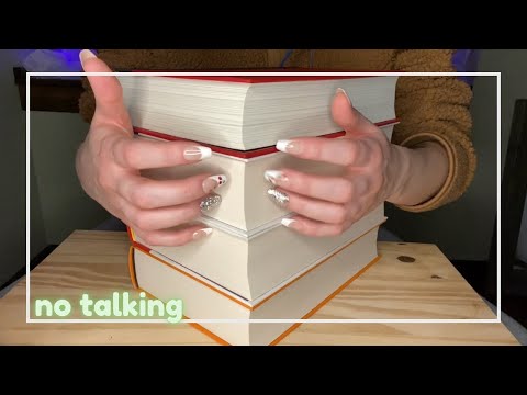 ASMR ~ tapping and scratching on a stack of books ~ suuuper tingly! ~ no talking