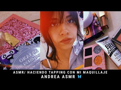 ASMR/ Haciendo Tapping con mi maquillaje/ Andrea ASMR 🦋