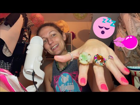ASMR ~ 💜🌙the tingliest jewelry whisper rambles for your sleep (gum chewing & assorted sounds)🌙💜