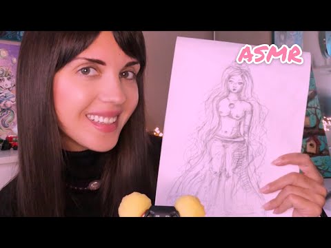 АСМР/ASMR Рисую обнаженную натуру и жую жвачку/Nude drawing