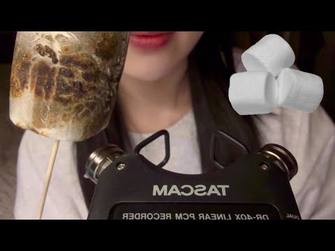 ASMR 10만 축하🎂집 태울뻔한 마시멜로우 이팅사운드 먹방ㅣRoasted marshmallows eating sounds MUKBANG(100k Special)