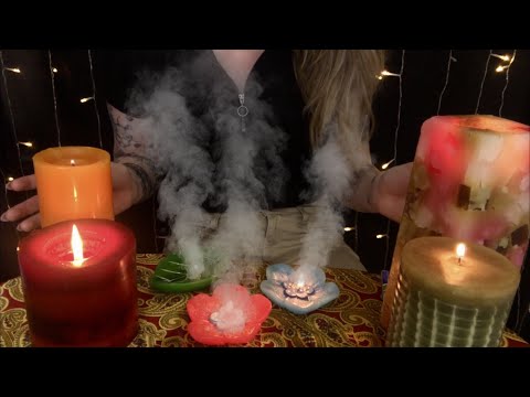 ASMR Relaxing Candle Lighting & Extinguishing | Matches, Blowing, Water