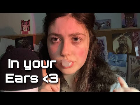 ASMR | Whispering You to Sleep with Gum Chewing ( mouth sounds, gripping + )