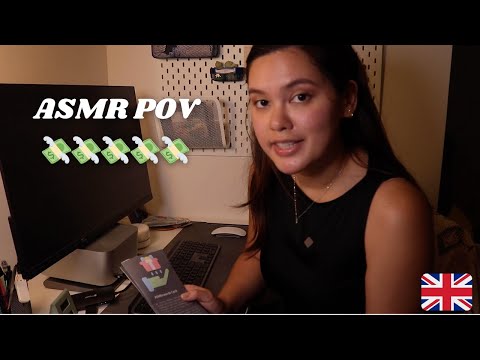 ASMR Bank Roleplay 💸 | Counting money, typing, paper soundzzzz