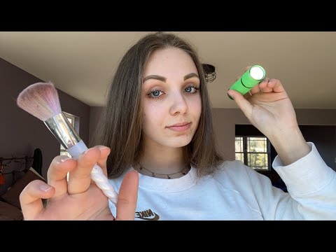ASMR || Facial Brushing and Positive Affirmations! Light Assortment and Combing!
