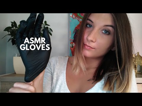 ASMR| LATEX GLOVES| PUTTING ON AND TAKING OFF GLOVES (gum chewing)