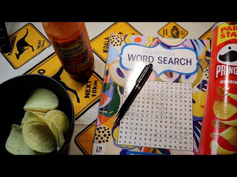 Animal Sounds Word Search| Crunchy Pringles ASMR Eating Sounds