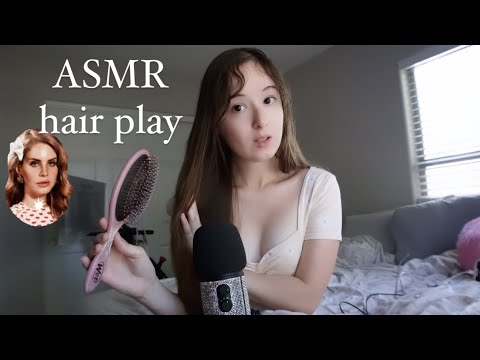 ASMR hair play + brushing my hair🎀💆🏻‍♀️