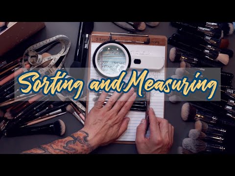 ASMR | Sorting and Measuring Makeup Brushes | Sleepy and Satisfying | Whisper Voice Male
