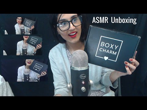ASMR Unboxing BOXY Charm [tapping scratching makeup] 📦 💋💄 (BLUE YETI 🎤)♡♡♡♡♡♡