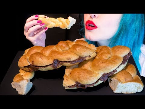 ASMR: Braided Yeast Bun w/ Nutella ~ Relaxing Eating Sounds [No Talking|V] 😻