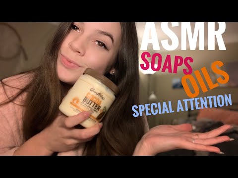 ASMR~ SOAP, LOTION, AND OIL SOUNDS/FACE MASSAGE