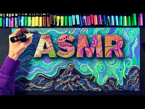 Drawing a background for my FISH Aquarium 🐠ASMR with POSCA