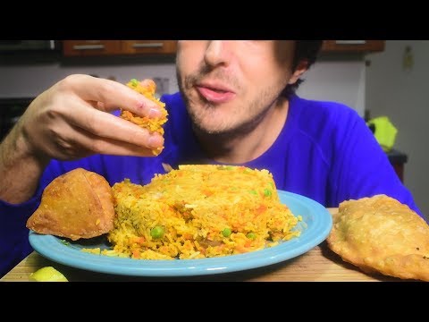 Indian FEAST Food MESSY Mukbang! Biryani Paratha Samosa | Nomnomsammieboy