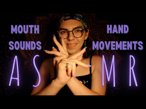Unique Hand Movements ASMR💜 with Layered Mouth Sounds for Relaxation🧘🏻‍♀️☮️🌑
