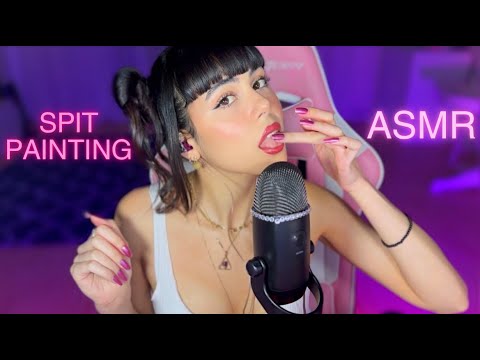 ASMR 👄 SPIT PAINTING! With MOUTH SOUNDS and LIPGLOSS 💦