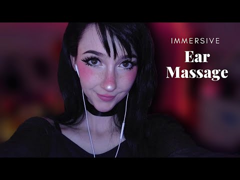 ASMR ☾ Releasing Your Tension pt.2❣️[ear massage w/ lotion, 3Dio massage, mic behind camera]