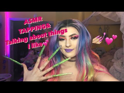 ASMR WITH MY NAILS PT.6 (tapping&talking about things I like!!)💅🏼💕