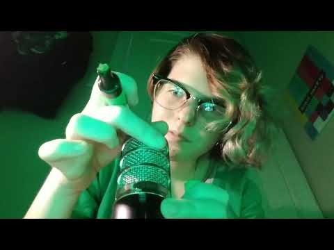 ASMR | Green triggers for Saint Patrick's Day | tapping, pen noms, gum chewing, fabric sounds |
