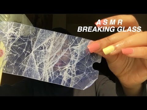 Asmr cracking and breaking iPhone screen protector breaking glass