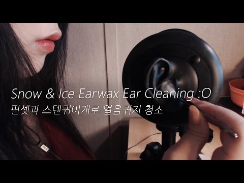 ASMR Intense Snow & Ice Earwax Cleaning (No Talking)❄️핀셋, 스텐귀이개 얼음귀지 청소