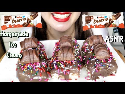 ASMR Homemade Kinder Bueno Ice Cream Eating Sounds