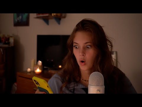 ASMR | Reading [Mildly] Spooky Stories (whispering, drinking tea, candle light)