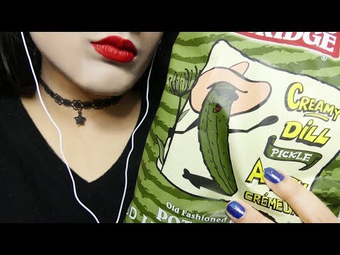 ASMR Crunchy Pickle Chips & Ear Eating Sounds