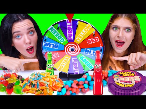 ASMR MYSTERY WHEEL WITH COLORED CANDY RACE | EATING SOUNDS LILIBU