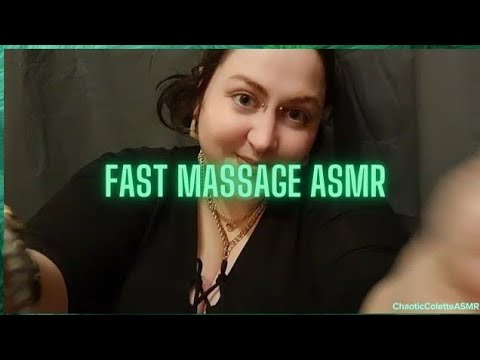ASMR Fast and Aggressive Massage 🖤 💤 Face, Neck, Arms and Shoulder Massage