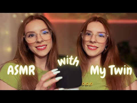 ASMR with my Twin | Layered Triggers (mouth sounds, mic triggers, tapping & scratching)