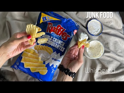 ASMR Eating Chips(Crinkled Chip Bag Sounds! Eating sounds!)~Crunching Eating Crunchy !- Chip & Dip!.