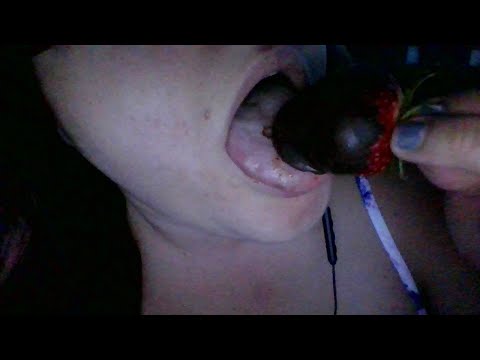 ASMR Chocolate Strawberries, Chewing sounds, Mouth sounds