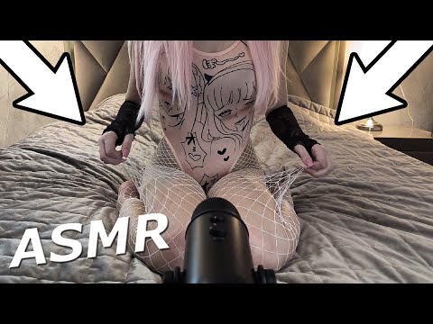 ASMR White Fishnet Stockings Scratching Sounds | Body Triggers & Tingles