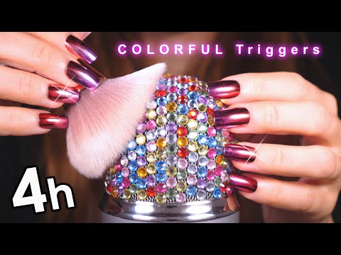 [ASMR] Best Colorful Triggers for Sleep 4hr (No Talking)