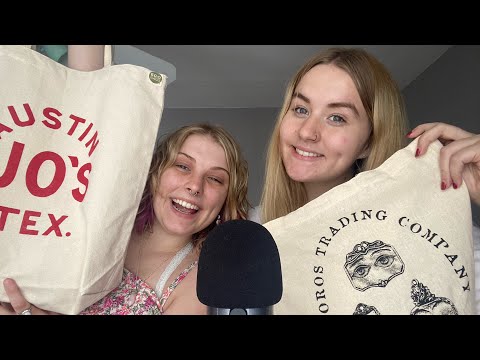 ASMR what i bought in texas! shopping haul and ramble (ft emma) 🛍 🌯