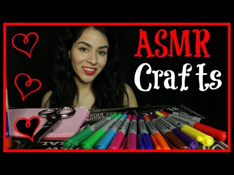 ASMR ♥︎ Crafts | Valentine's Day Card (Paper, Foam, Scissors, and Markers)