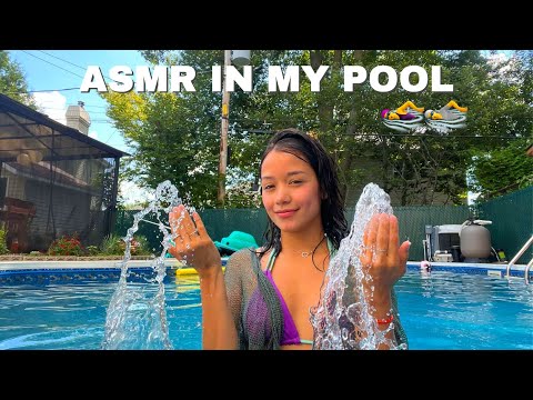 ASMR Relaxing by the Pool (Personal attention, Random Triggers, White Noise, Nature Sound)