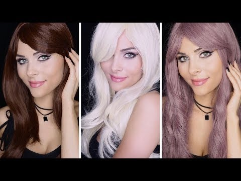 ASMR PLAYING WITH WIGS *soft spoken chat and brushing*
