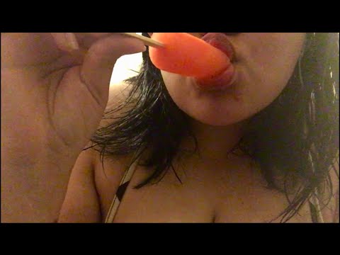 ASMR (Lo-fi)  Sucking On An Popsicle - Apple Mic