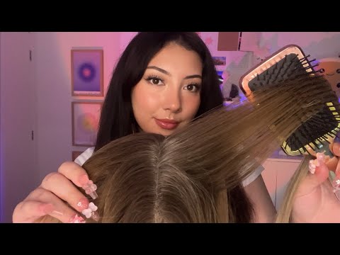 ASMR with hair 💤 my hair, a wig, and a toupee 😴 the tingles get more and more INTENSE