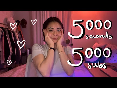 5000 SECONDS of ASMR for 5000 SUBS: mouth sounds, tapping & rambles for studying & relaxing ♡