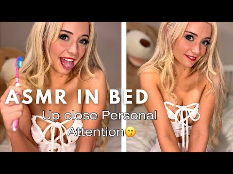 ASMR GIRLFRIEND tucks you to bed (up close personal attention roleplay)😙💕